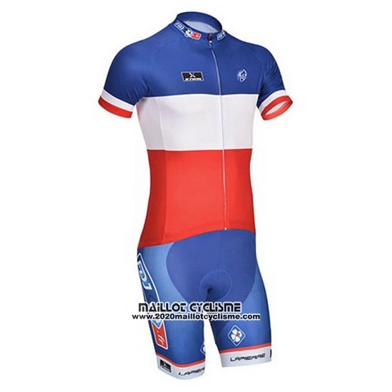 2014 Maillot Ciclismo FDJ Bleu Champion France Manches Courtes et Cuissard